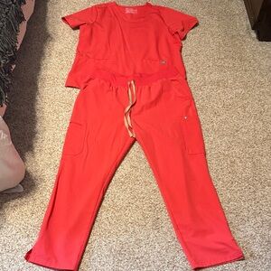 Figs Women's Red Scrub Set